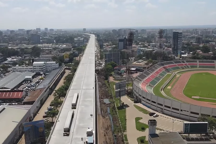 An aerial shot of urban Nairobi City