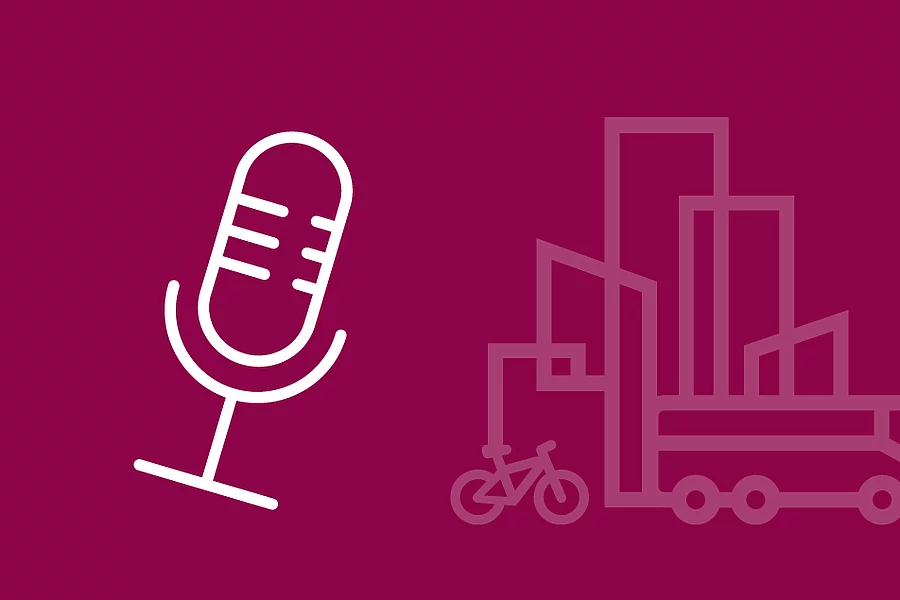 A podcast icon and the Just City logo